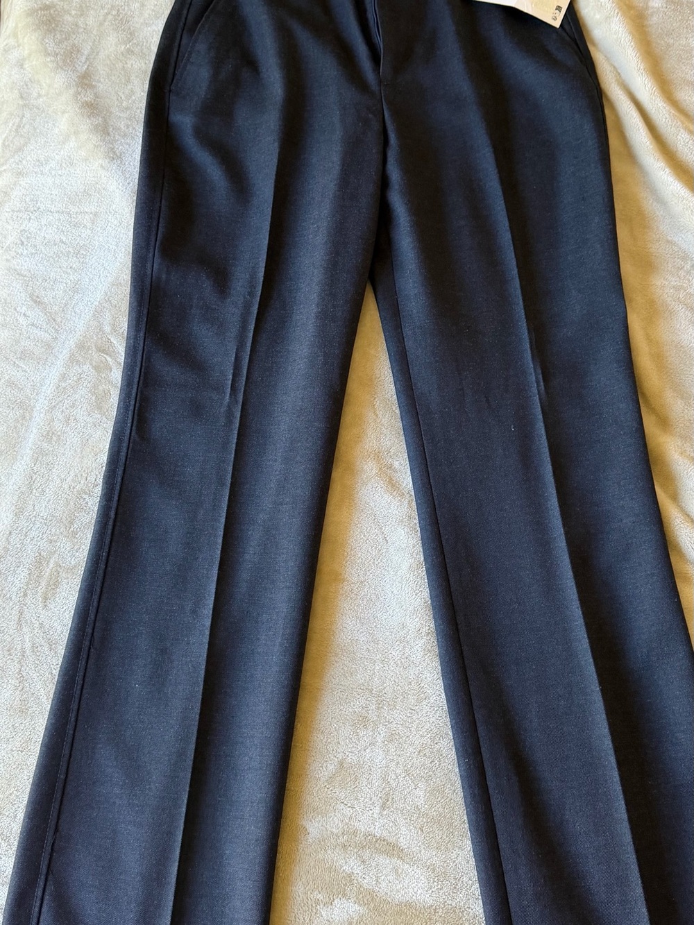 Zara Women's linen blend blue Straight-Leg Trousers